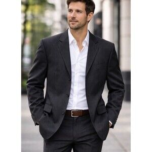 Lauren Ralph Lauren Men’s Blazer 42S Black Pinstripe Wool Suit Jacket Romania